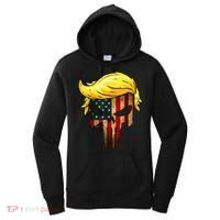 Trump Hair Skull 4th Of July US Flag Trump Women's Hoodie thumb 0