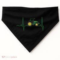 Tractor Heartbeat Shirts Best For Farmers USA-Made Doggie Bandana thumb 0