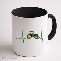 Tractor Heartbeat Shirts Best For Farmers Coffee Mug thumb 1