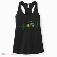Tractor Heartbeat Shirts Best For Farmers Women's Tank Top thumb 0