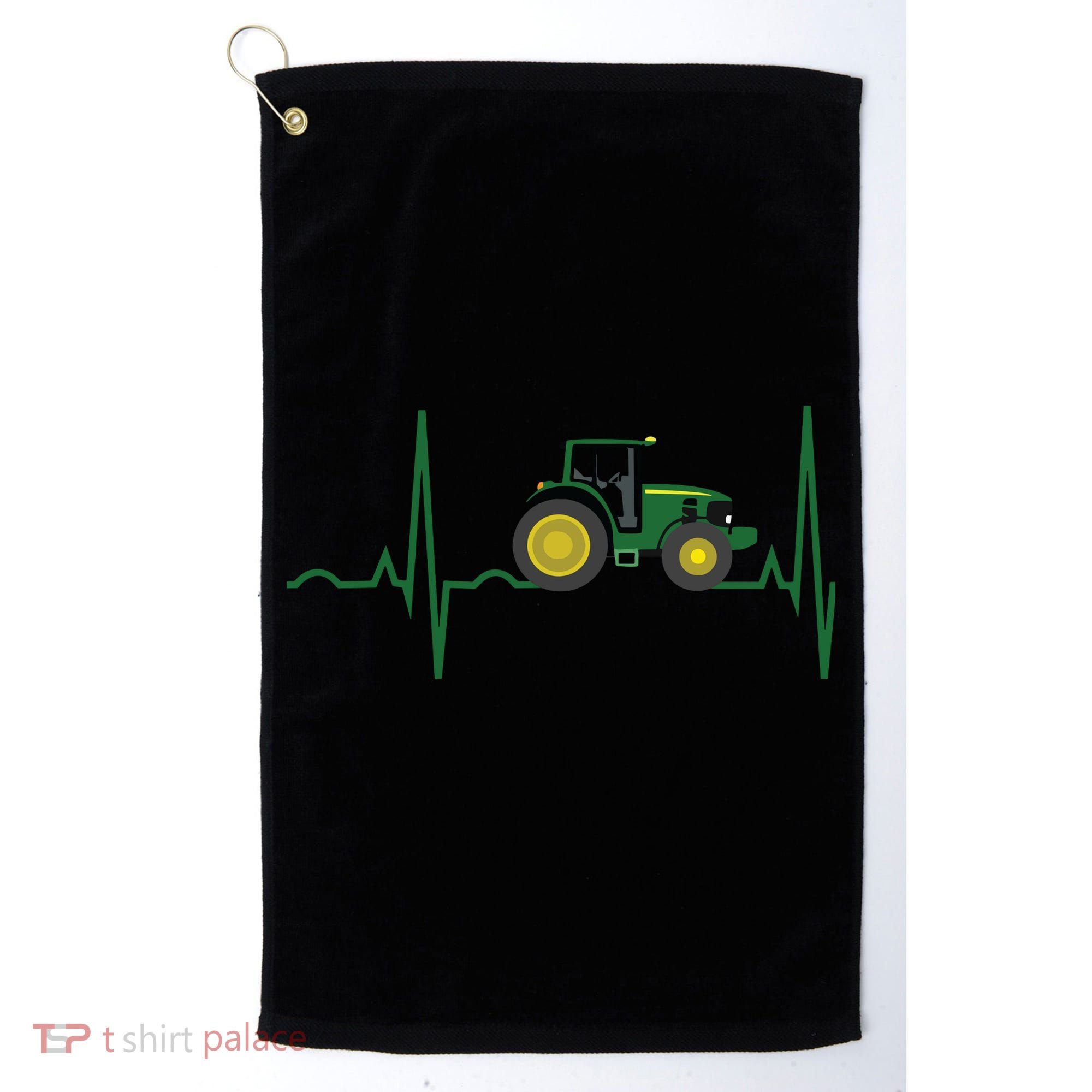 Tractor Heartbeat Shirts Best For Farmers Golf Towel