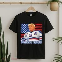 Trump Hockey Sorry Governor Trudeau American Flag Funny T-Shirt thumb 2