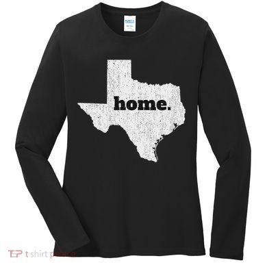 Texas Home State Map Pride Women's Long Sleeve Shirt