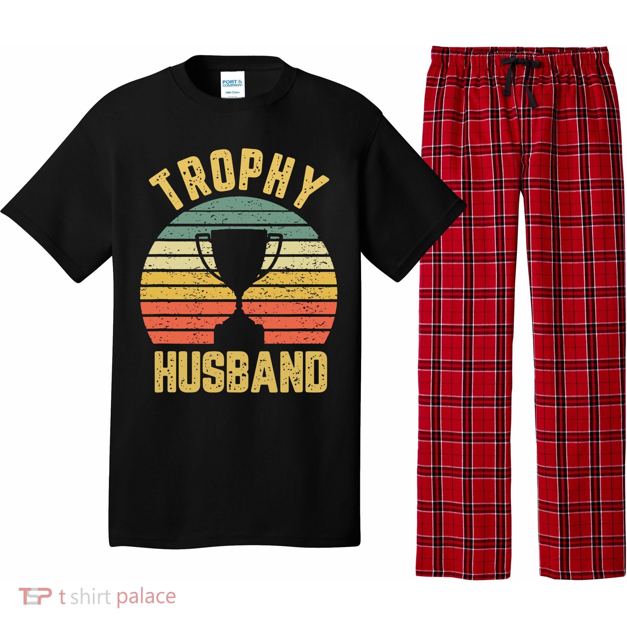Trophy Husband Shirt Funny For Cool Father Or Dad Pajama Set