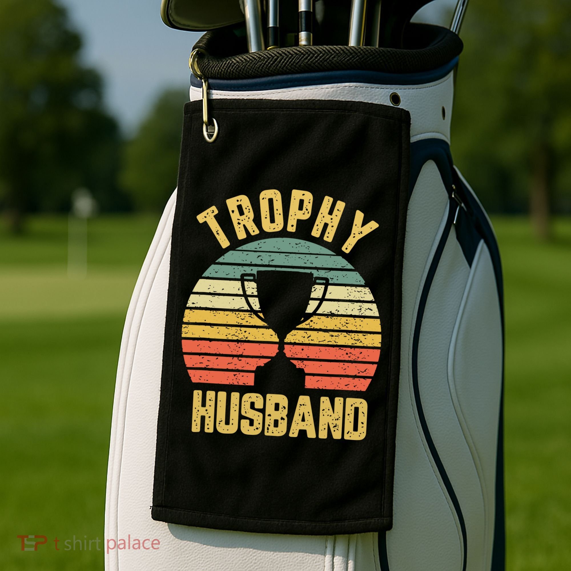 Trophy Husband Shirt Funny For Cool Father Or Dad Golf Towel