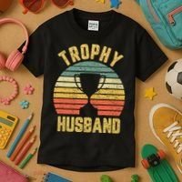 Trophy Husband Shirt Funny For Cool Father Or Dad Kids T-Shirt thumb 3