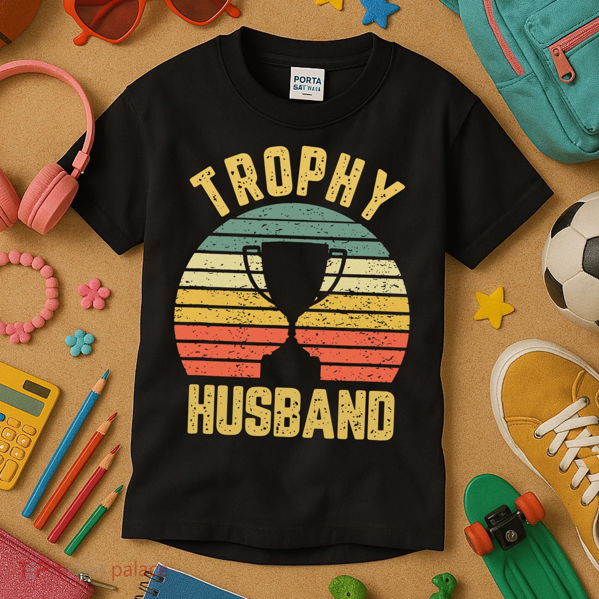 Trophy Husband Shirt Funny For Cool Father Or Dad Kids T-Shirt