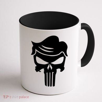 Trump Hair Skull Coffee Mug back