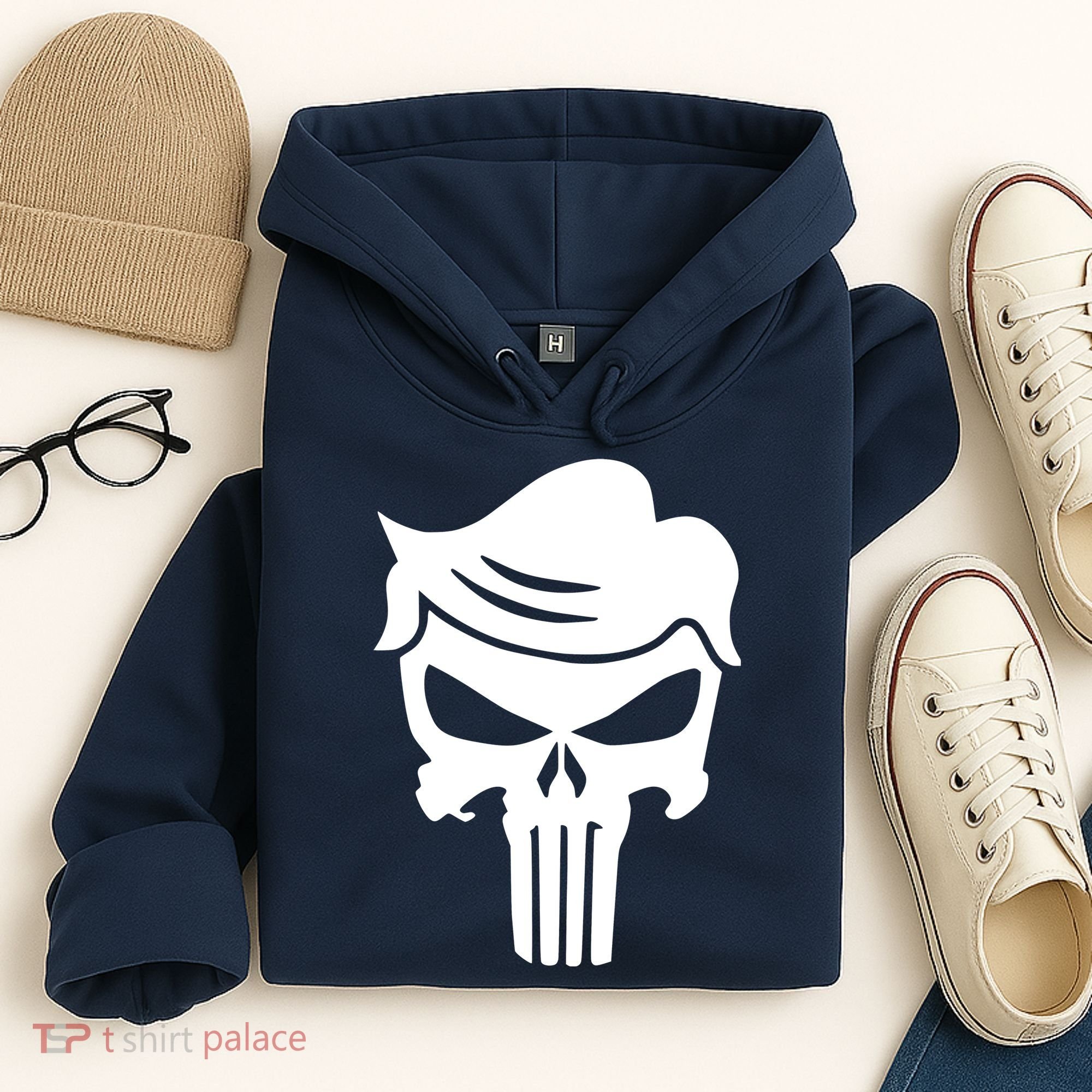 Trump Hair Skull Hoodie