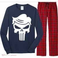 Trump Hair Skull Long Sleeve Pajama Set thumb 0