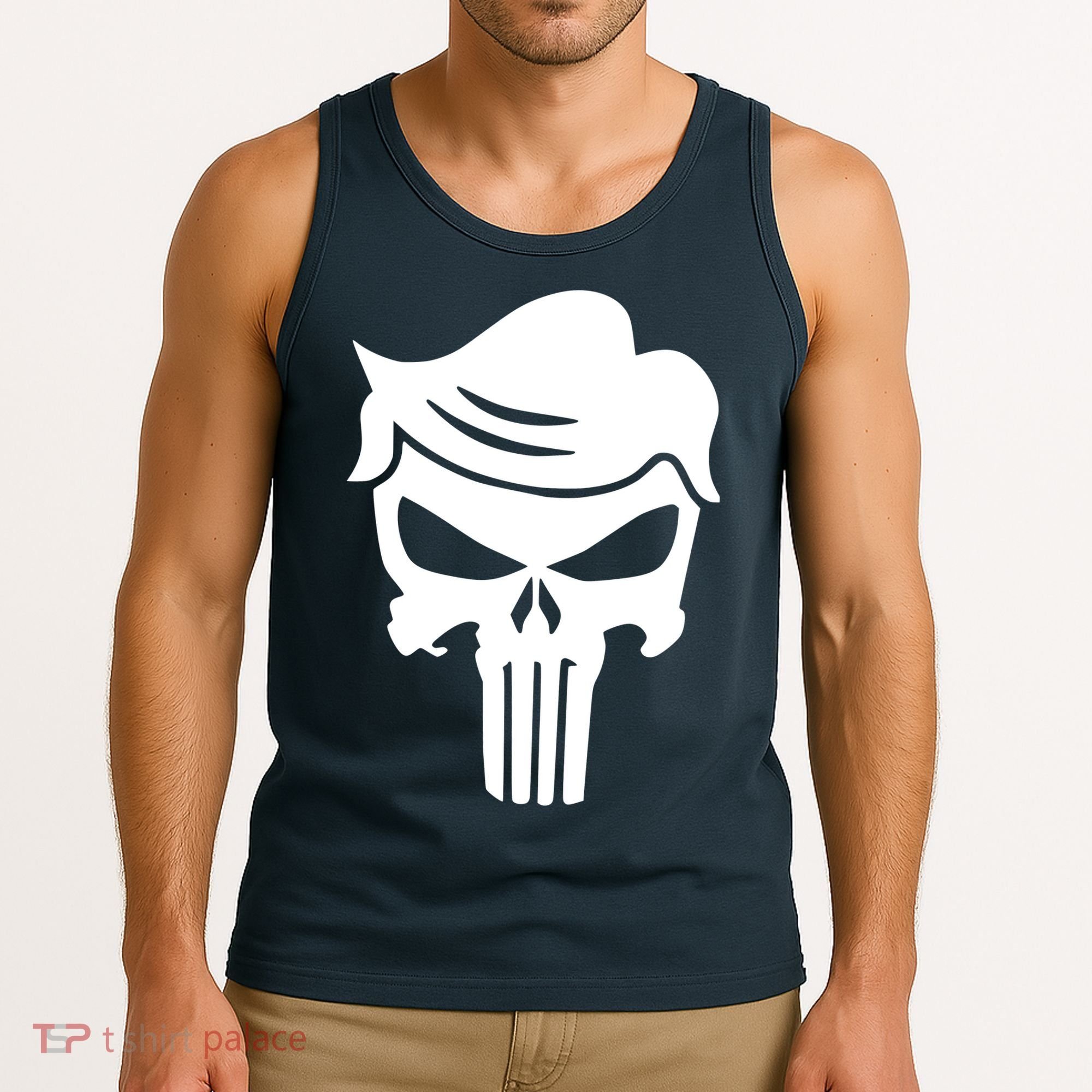 Trump Hair Skull Tank Top
