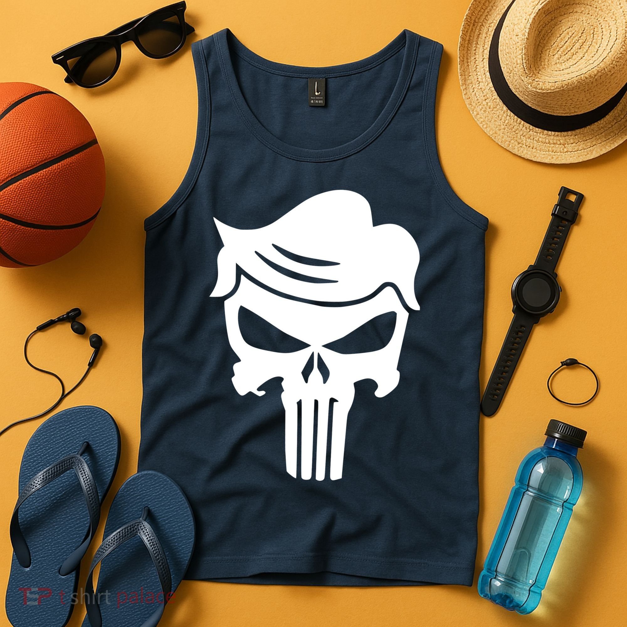 Trump Hair Skull Tank Top