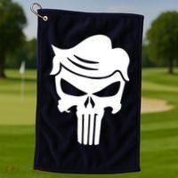 Trump Hair Skull Golf Towel thumb 1
