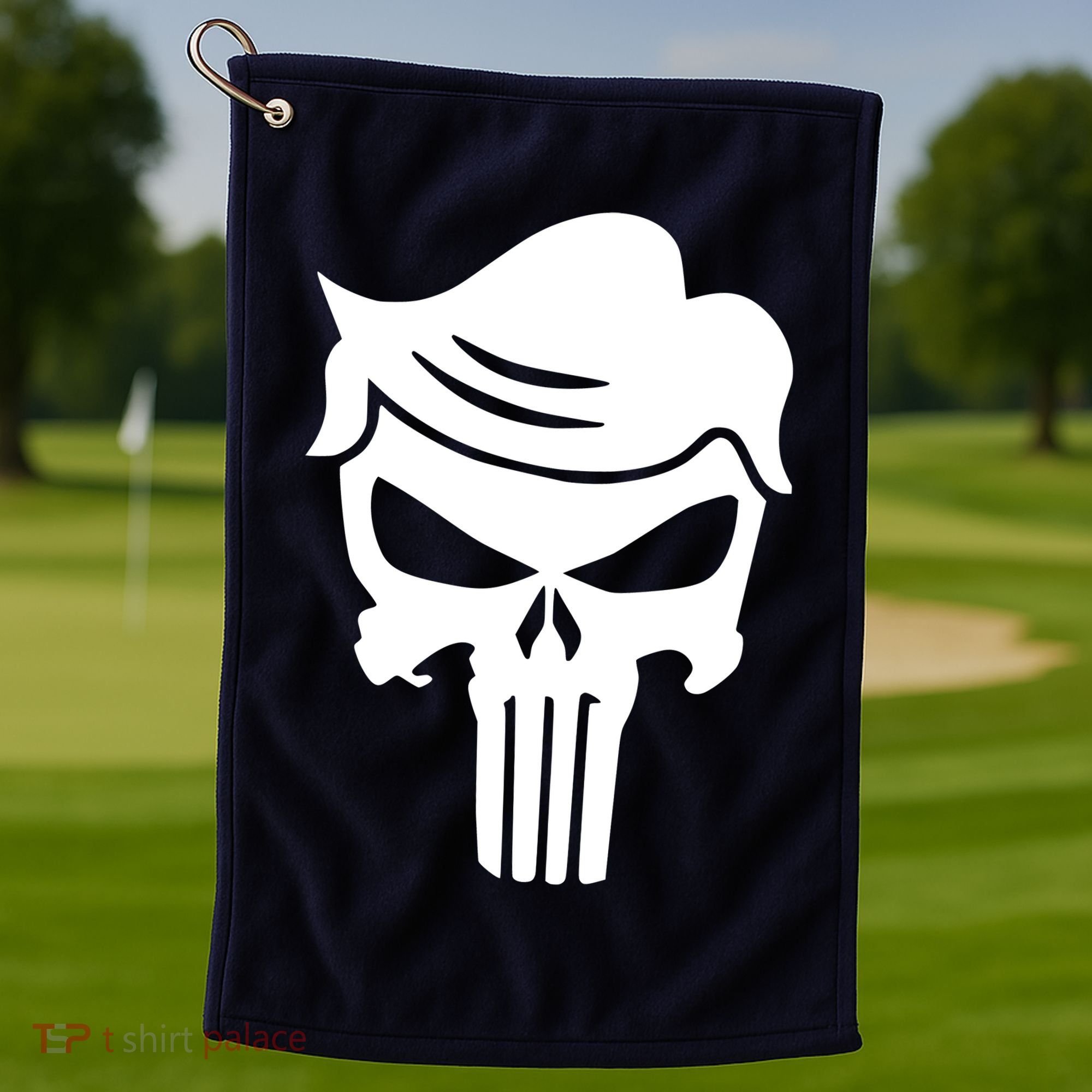 Trump Hair Skull Golf Towel