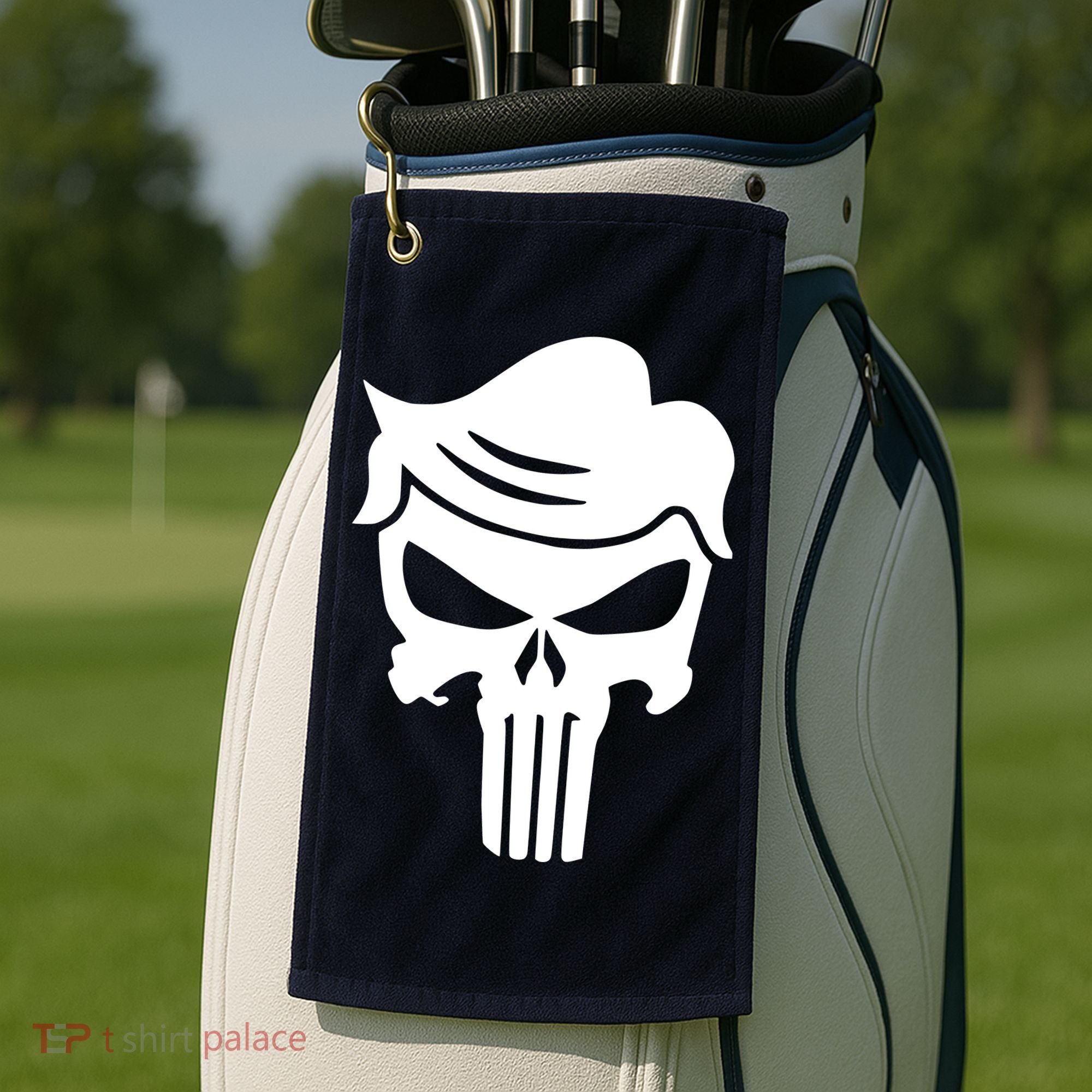 Trump Hair Skull Golf Towel
