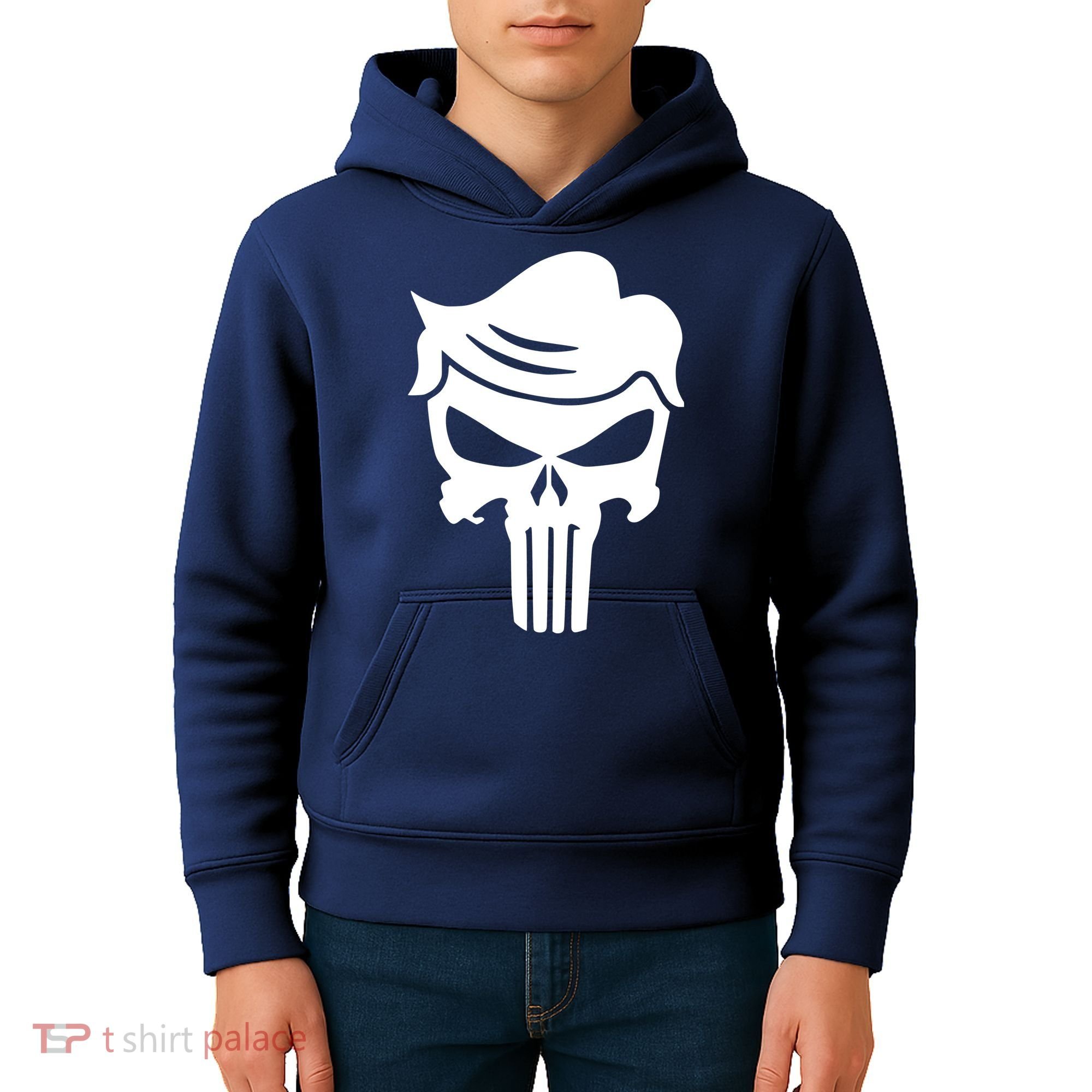 Trump Hair Skull Kids Hoodie