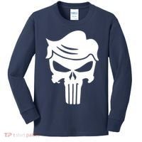 Trump Hair Skull Kids Long Sleeve Shirt thumb 0