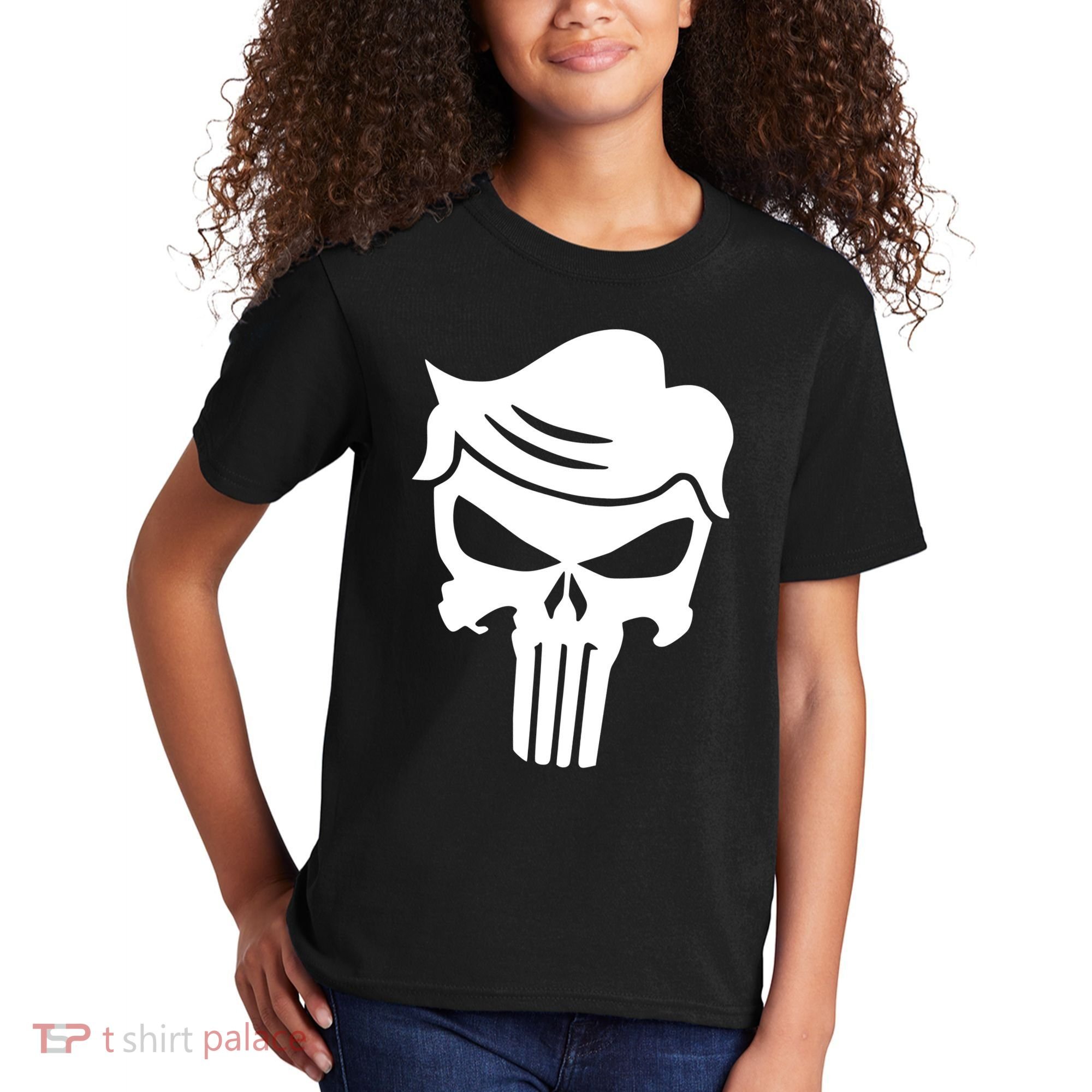 Trump Hair Skull Kids T-Shirt