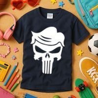 Trump Hair Skull Kids T-Shirt thumb 3