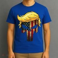 Trump Hair Skull 4th Of July Trump Us Flag Gift T-Shirt thumb 3