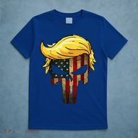 Trump Hair Skull 4th Of July Trump Us Flag Gift T-Shirt thumb 5