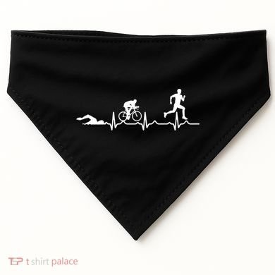 Triathlon Heartbeat Swim Cycle Run Athletes Cool Gift USA-Made Doggie Bandana