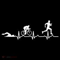 Triathlon Heartbeat Swim Cycle Run Athletes Cool Gift Women's Hoodie thumb 2