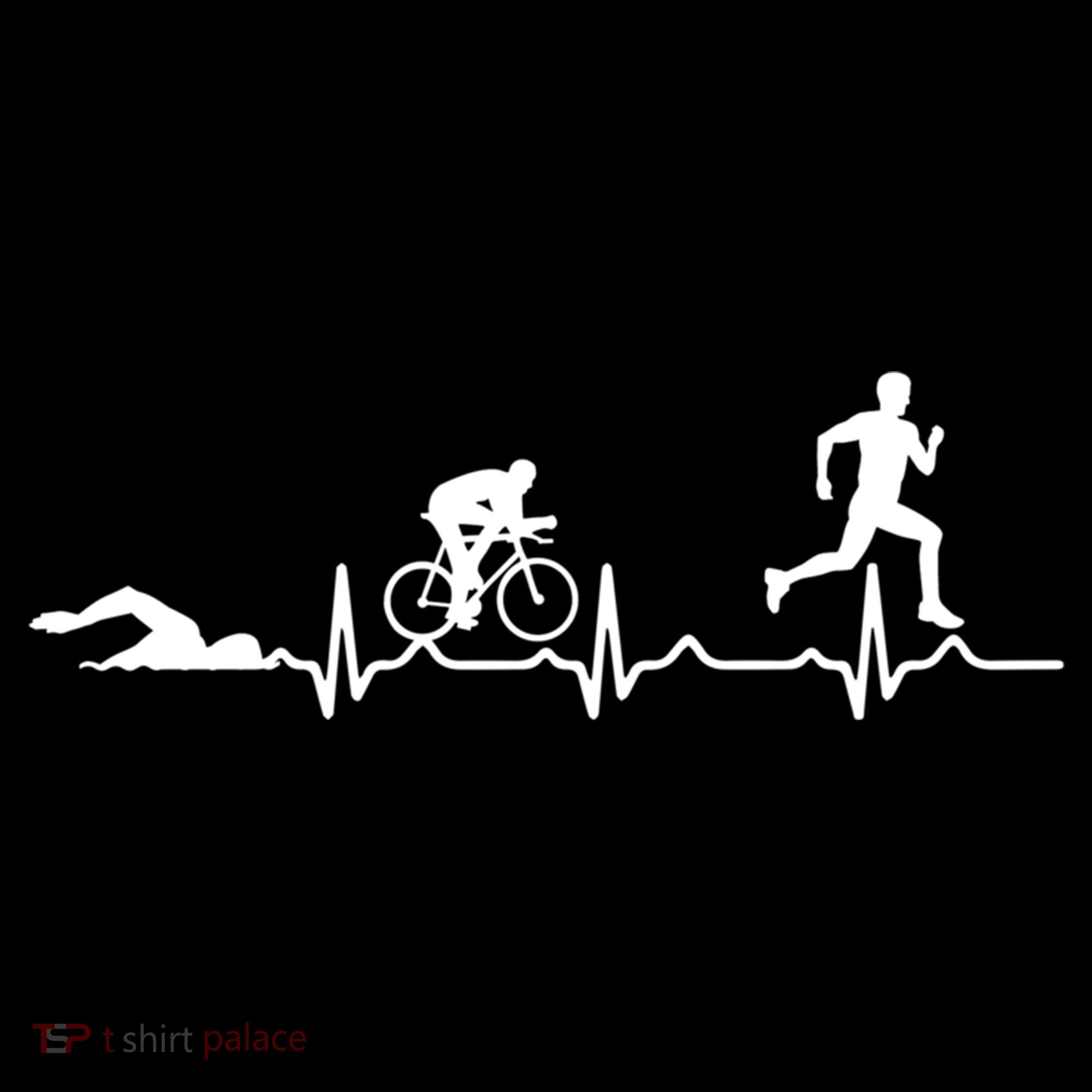 Triathlon Heartbeat Swim Cycle Run Athletes Cool Gift Women's Hoodie