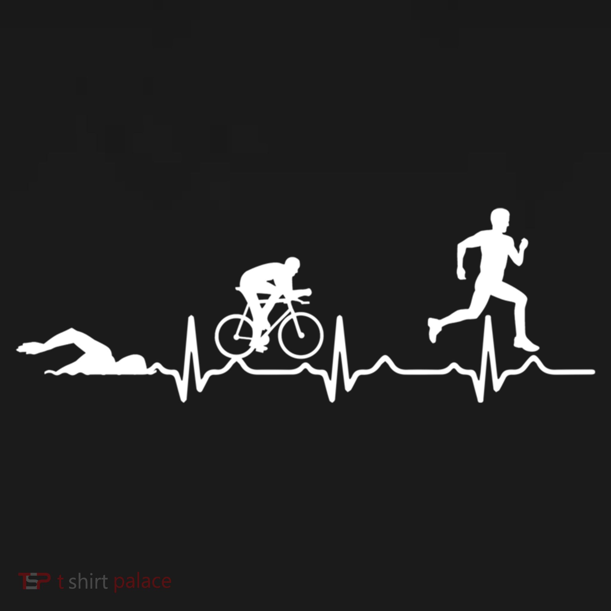 Triathlon Heartbeat Swim Cycle Run Athletes Cool Gift Ornament