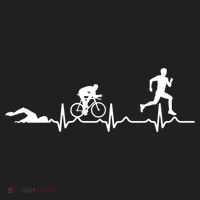 Triathlon Heartbeat Swim Cycle Run Athletes Cool Gift Hat thumb 2
