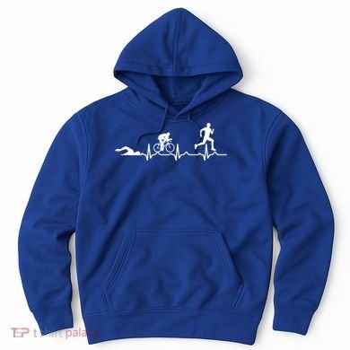 Triathlon Heartbeat Swim Cycle Run Athletes Cool Gift Hoodie