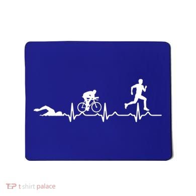 Triathlon Heartbeat Swim Cycle Run Athletes Cool Gift Mousepad