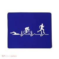 Triathlon Heartbeat Swim Cycle Run Athletes Cool Gift Mousepad thumb 0