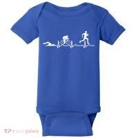 Triathlon Heartbeat Swim Cycle Run Athletes Cool Gift Baby Bodysuit thumb 0