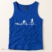 Triathlon Heartbeat Swim Cycle Run Athletes Cool Gift Tank Top thumb 2