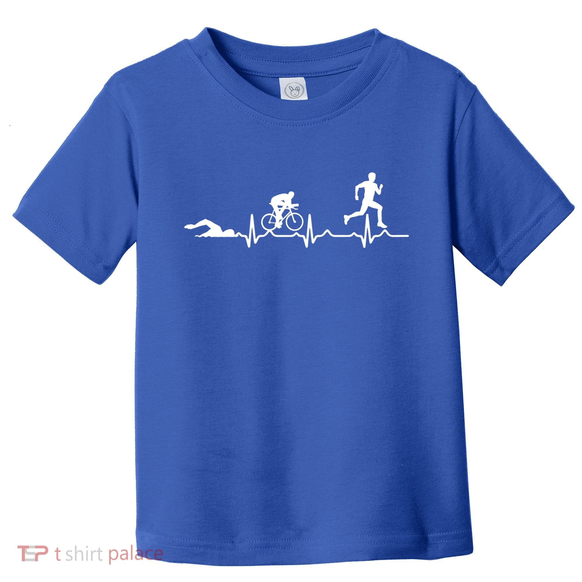 Triathlon Heartbeat Swim Cycle Run Athletes Cool Gift Toddler T-Shirt