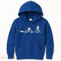 Triathlon Heartbeat Swim Cycle Run Athletes Cool Gift Kids Hoodie thumb 0