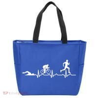 Triathlon Heartbeat Swim Cycle Run Athletes Cool Gift Tote Bag thumb 0