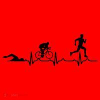 Triathlon Heartbeat Swim Cycle Run Athletes Cool Gift Santa Hat thumb 1