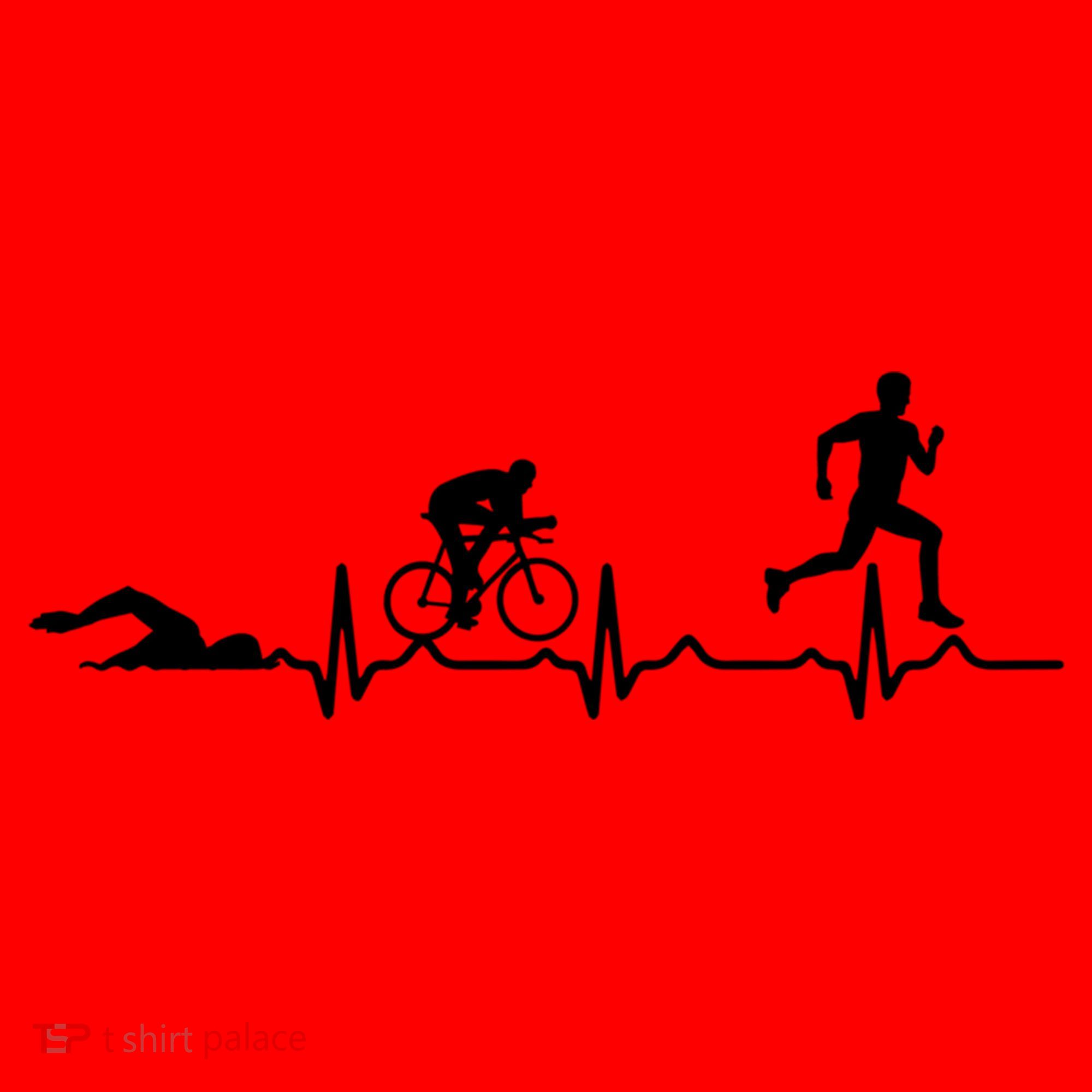 Triathlon Heartbeat Swim Cycle Run Athletes Cool Gift Santa Hat