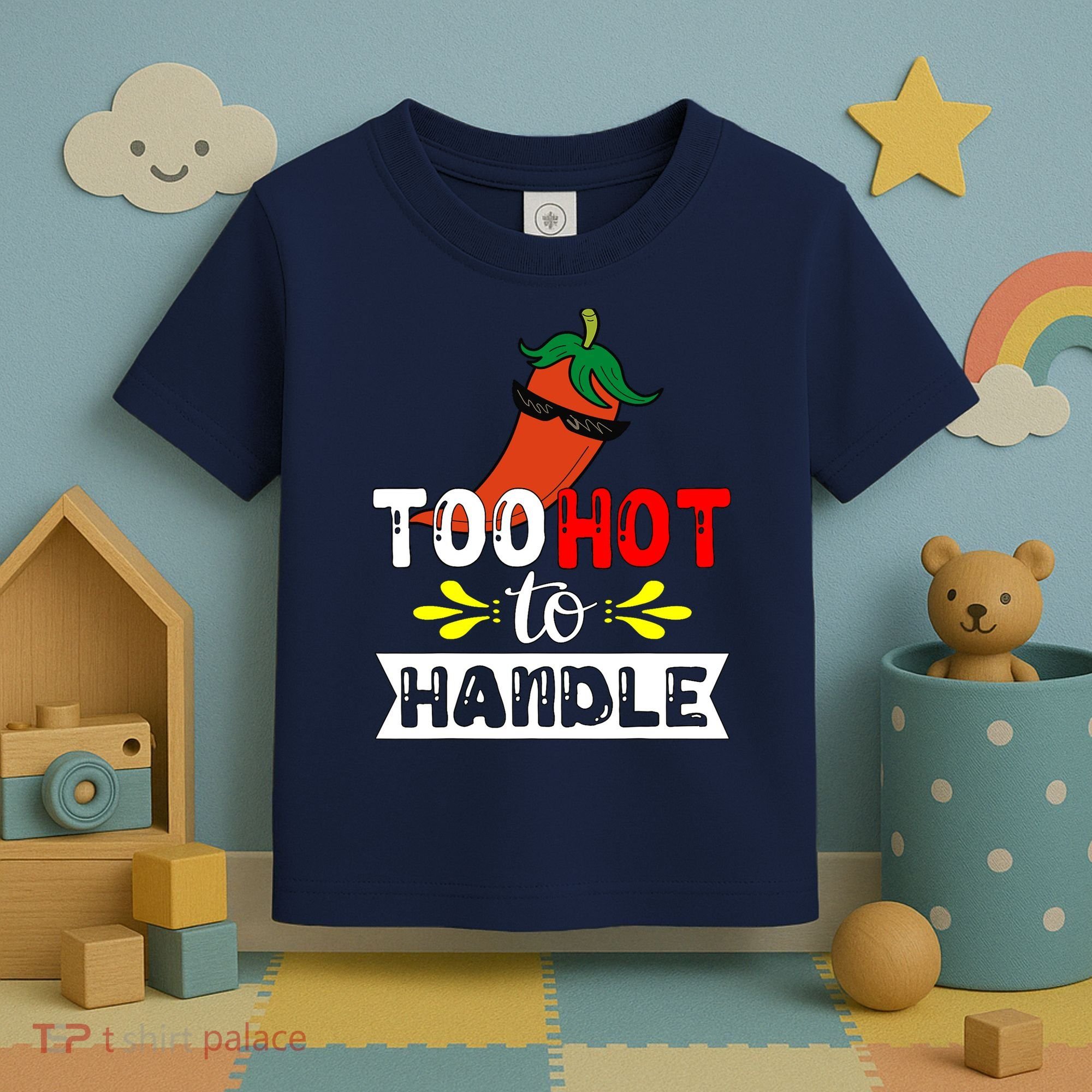 Too Hot To Handle Funny Chili Pepper For Spicy Food Lovers Toddler T-Shirt