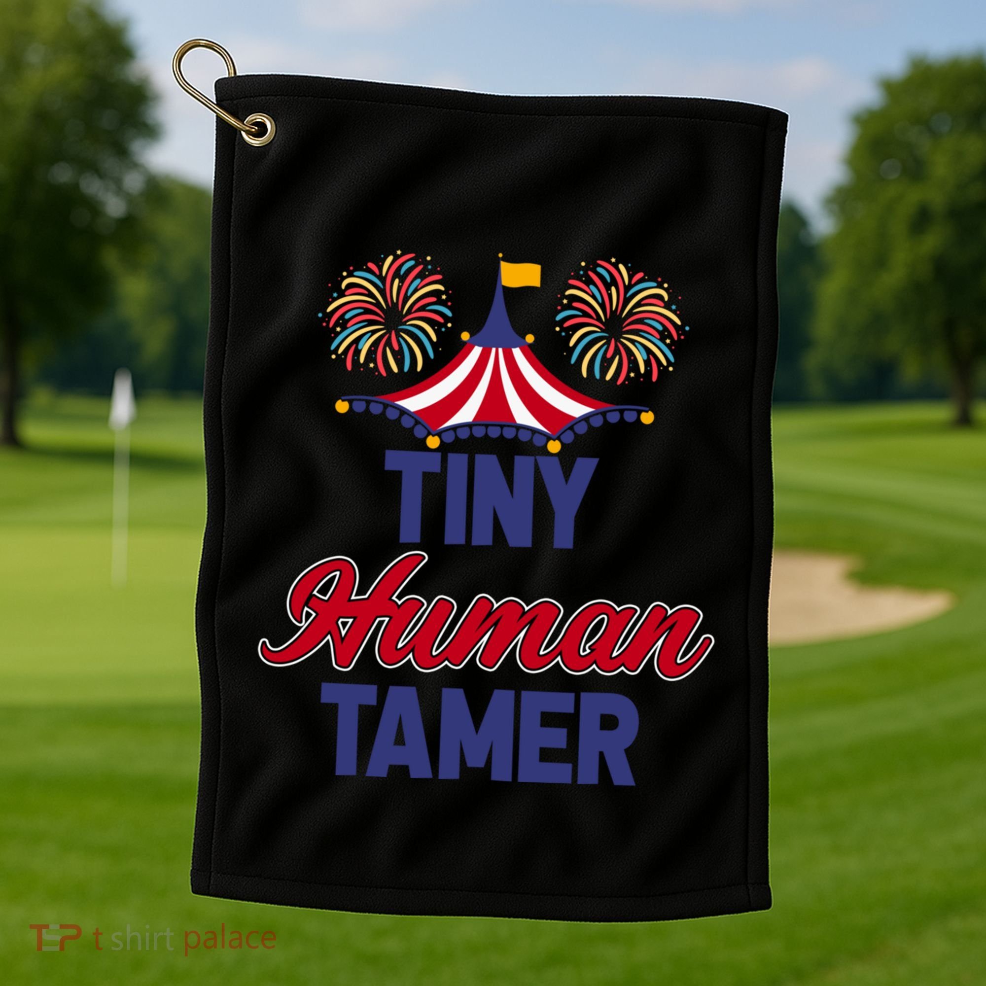 Tiny Hu Tamer Circus Carnival Ring Master Teacher Parent Gift Golf Towel