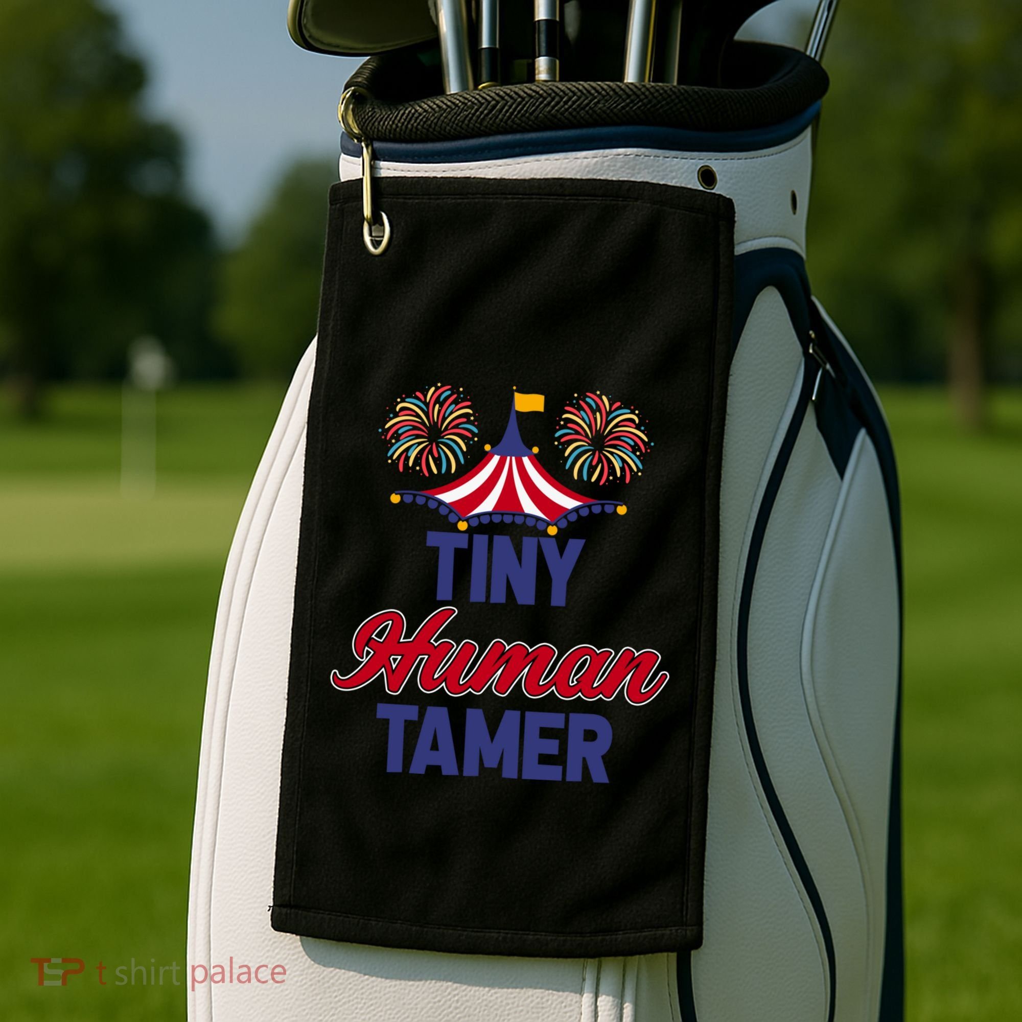 Tiny Hu Tamer Circus Carnival Ring Master Teacher Parent Gift Golf Towel