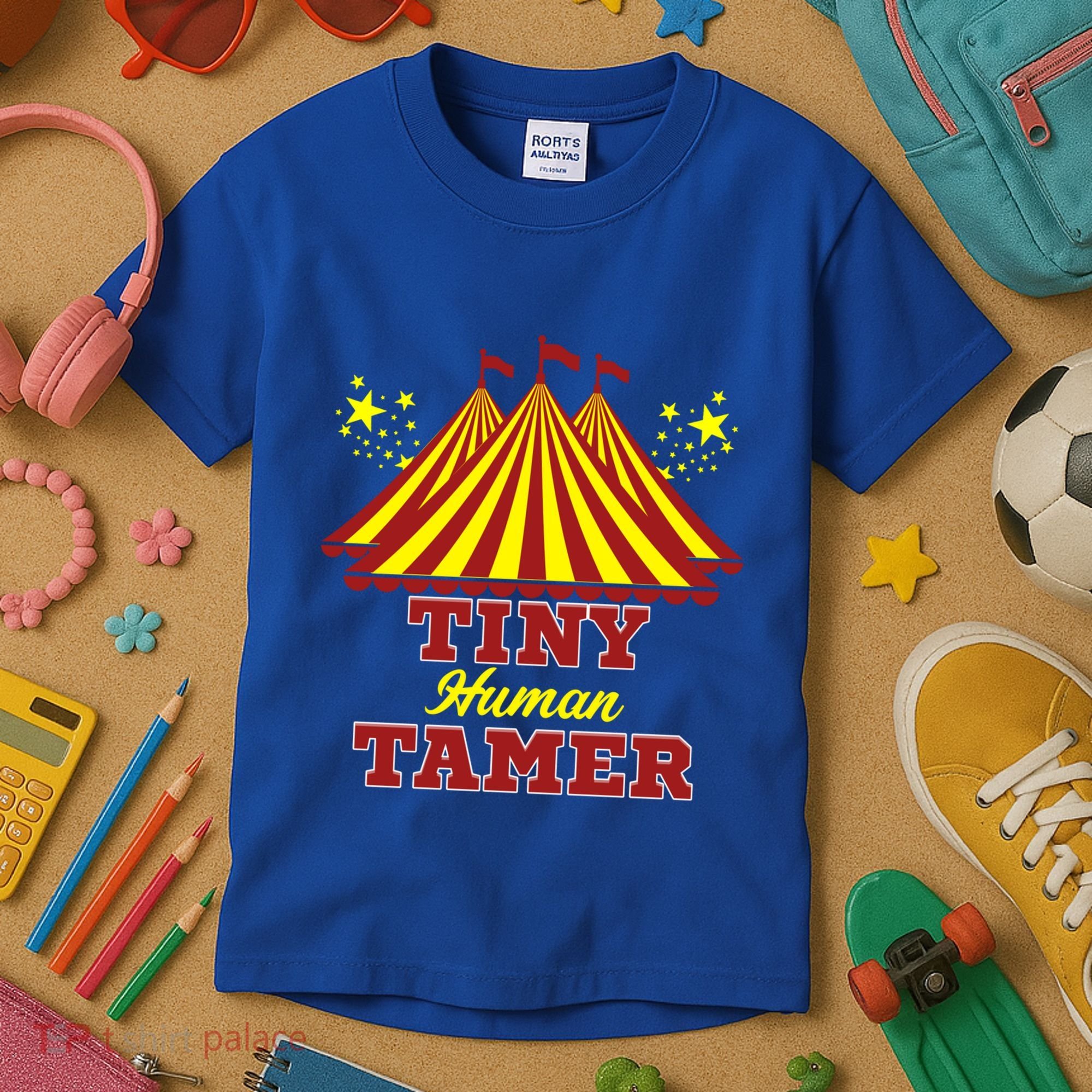 Tiny Hu Tamer Circus Carnival Ring Master Teacher Parent Gift Kids T-Shirt
