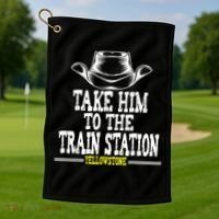 Take Him To The Train Station Apparel Golf Towel thumb 1