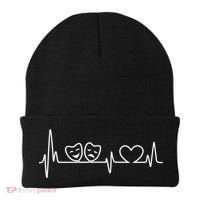 Theatre Heartbeat Theater Gift Nerd Drama Rehearsal Gift Beanie thumb 0