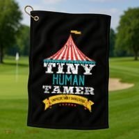 Tiny Human Tamer Circus Teacher Cute Childcare Provider Golf Towel thumb 1