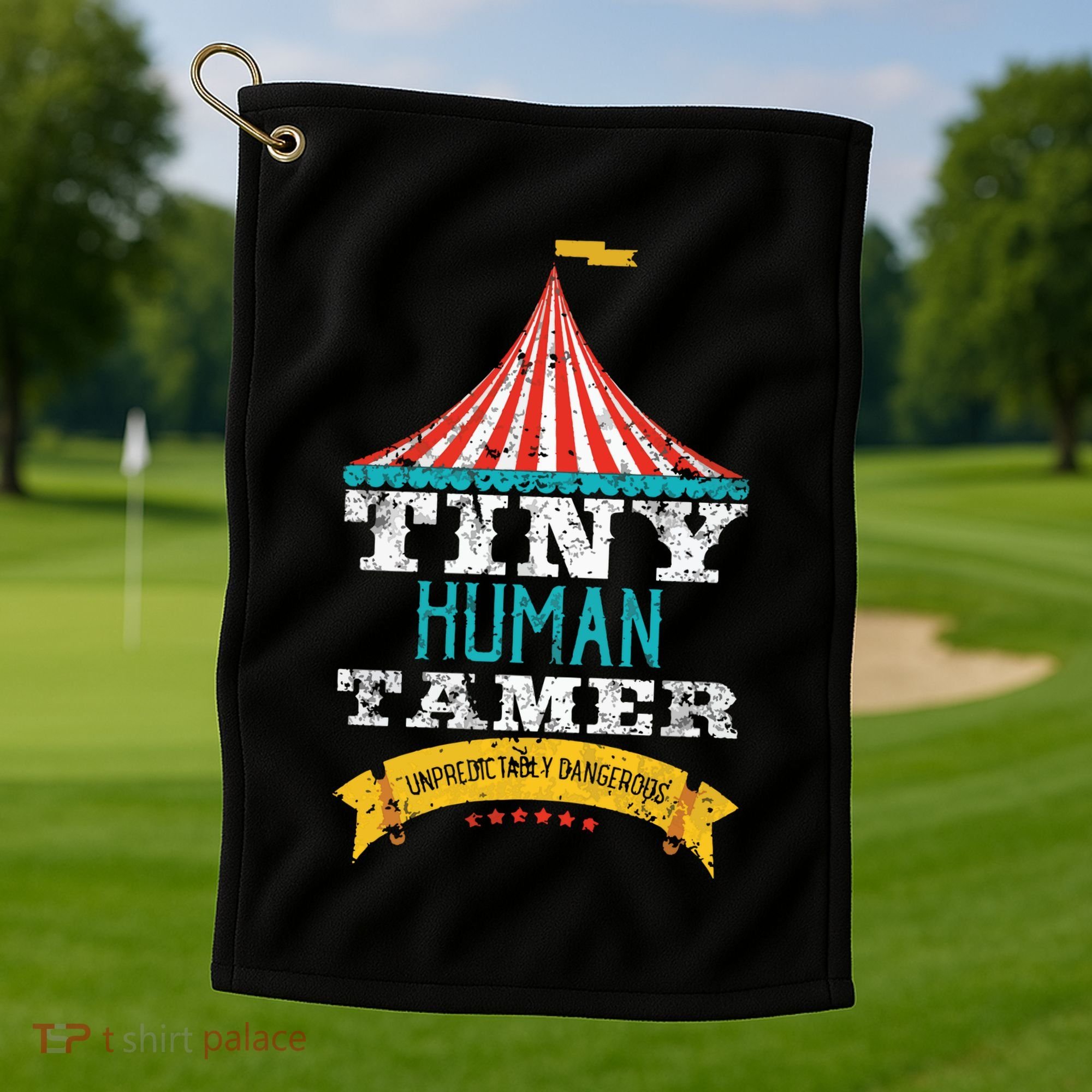 Tiny Human Tamer Circus Teacher Cute Childcare Provider Golf Towel