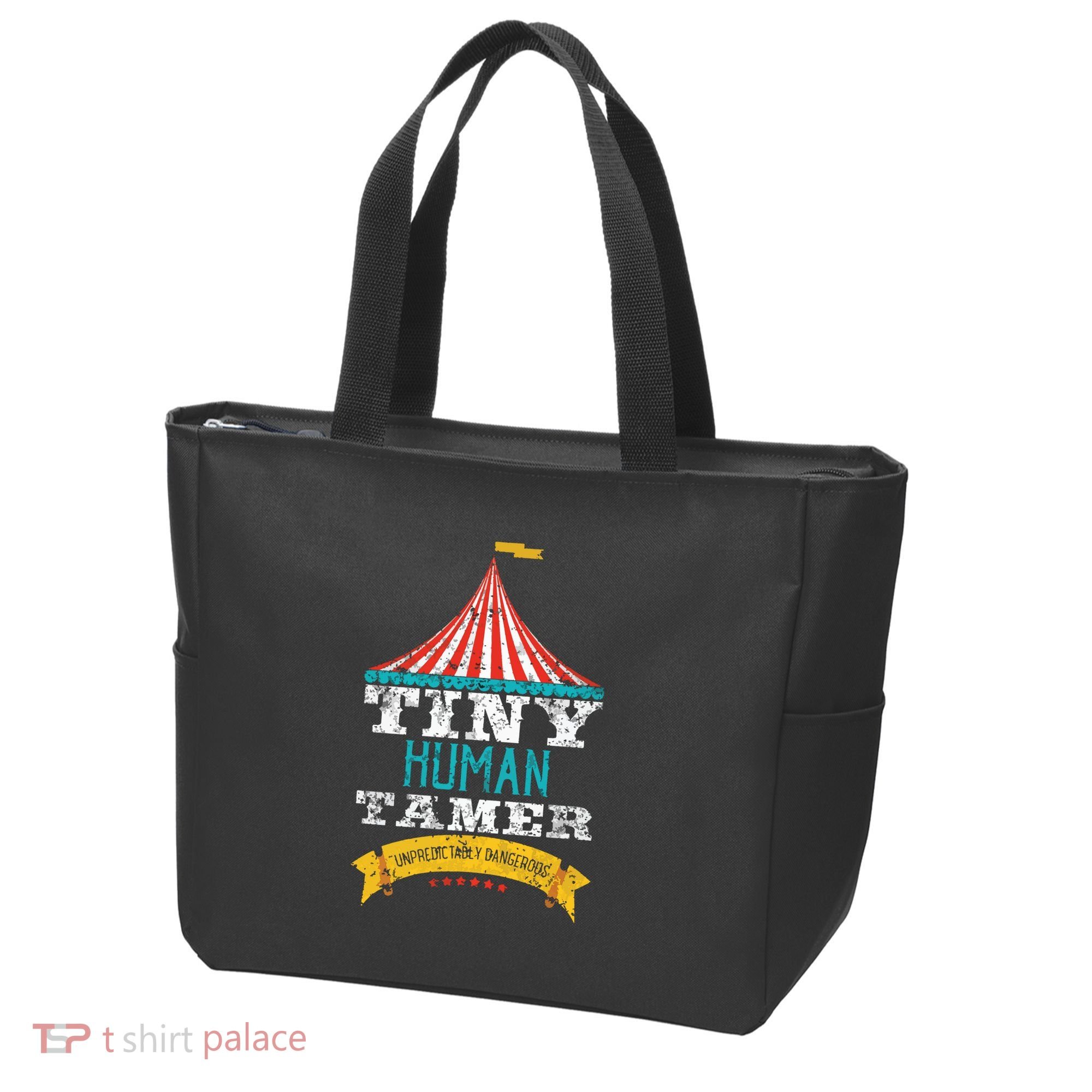 Tiny Human Tamer Circus Teacher Cute Childcare Provider Tote Bag