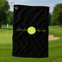 Tennis Heartbeat Golf Towel thumb 1